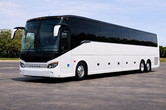 56-passenger charter bus available for charter in High Point, NC